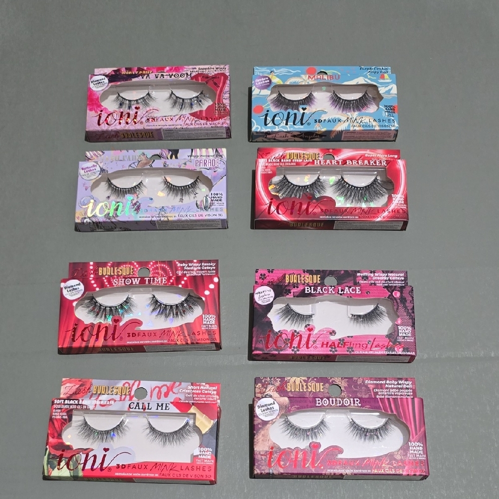 NIB Ioni 3D Faux Mink Eyelashes 8 Piece Set